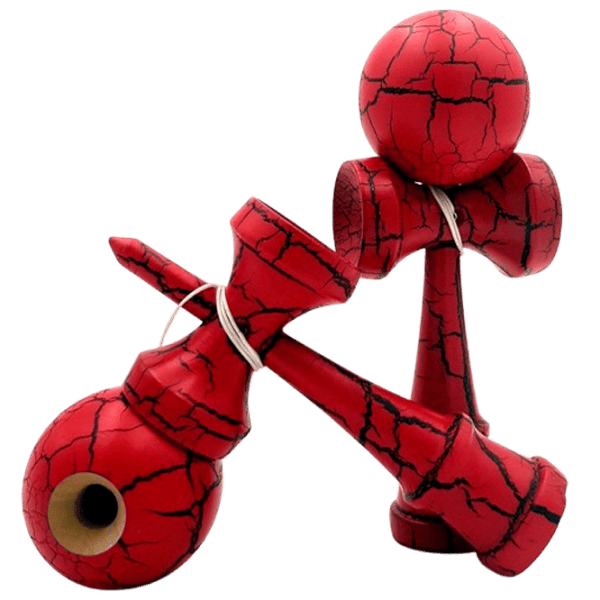 Kendama KROM Classic  5+ / Beige Dark Red Crackle photo 3