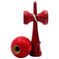 Kendama KROM Classic 5+ / Beige Dark Red Crackle photo 5