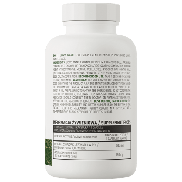 Supliment alimentar OstroVit Lion's Mane VEGE 60 photo 2