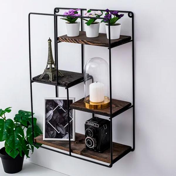 Полка Trendy Lotus Ель / Walnut Black photo 4
