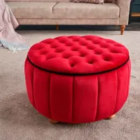 Fotoliu moale Trendy Jasmin Red / Velvet photo 3