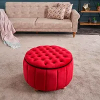 Fotoliu moale Trendy Jasmin Red / Velvet photo 4