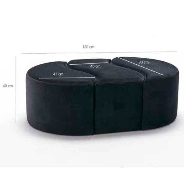 Fotoliu moale Trendy Alya Black / Velvet  photo 6