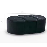 Fotoliu moale Trendy Alya Black / Velvet photo 6
