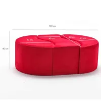 Fotoliu moale Trendy Alya Red / Velvet photo 8