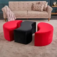 Fotoliu moale Trendy Alya Red / Velvet photo 7