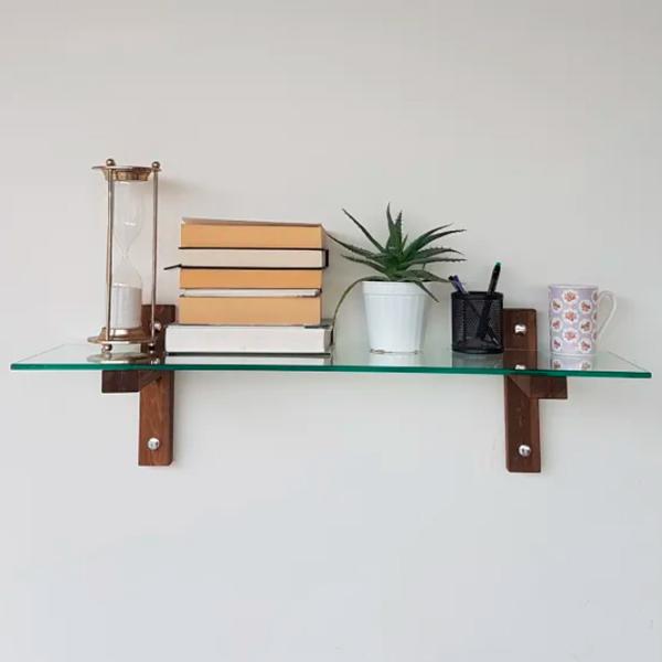 Raft Trendy R100 Sticlă călită / Walnut photo 2