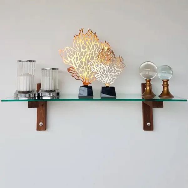 Raft Trendy R100 Sticlă călită / Walnut photo 3