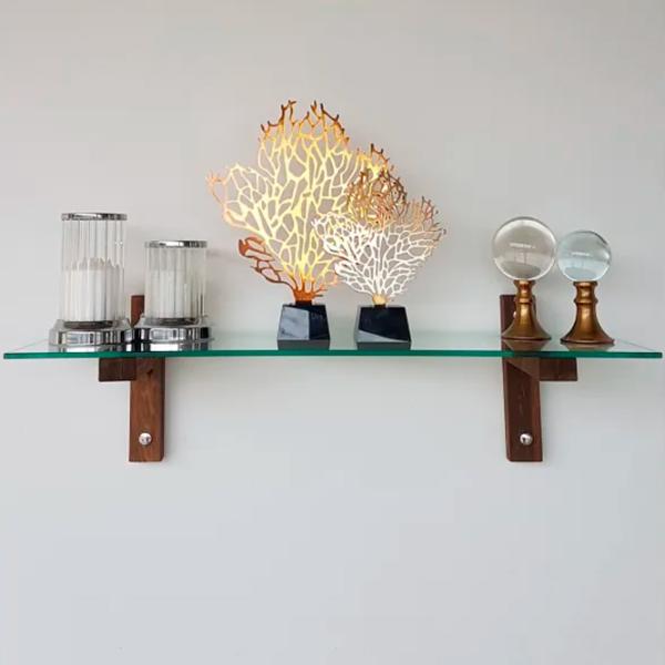Raft Trendy R100 Sticlă călită / Walnut photo 3