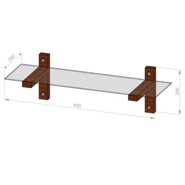 Raft Trendy R100 Sticlă călită / Walnut photo 7