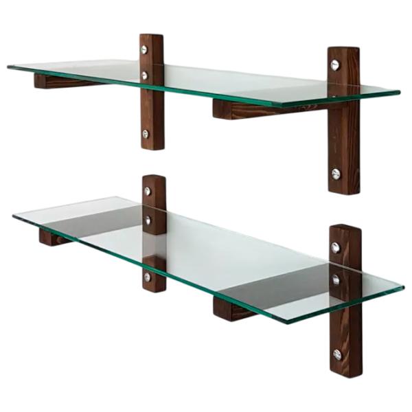 Raft Trendy R200 Sticlă călită / Walnut photo 1