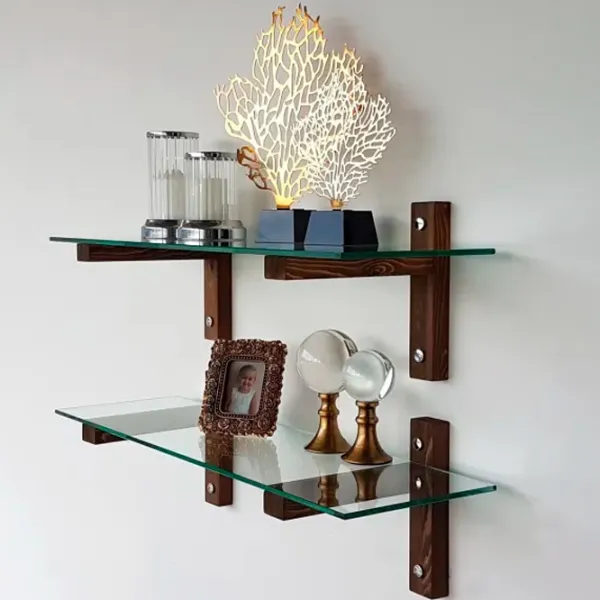 Raft Trendy R200 Sticlă călită / Walnut photo 4