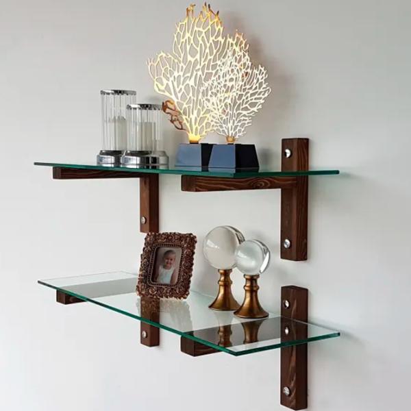 Raft Trendy R200 Sticlă călită / Walnut photo 4