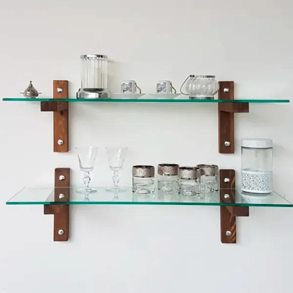Raft Trendy R200 Sticlă călită / Walnut photo 5