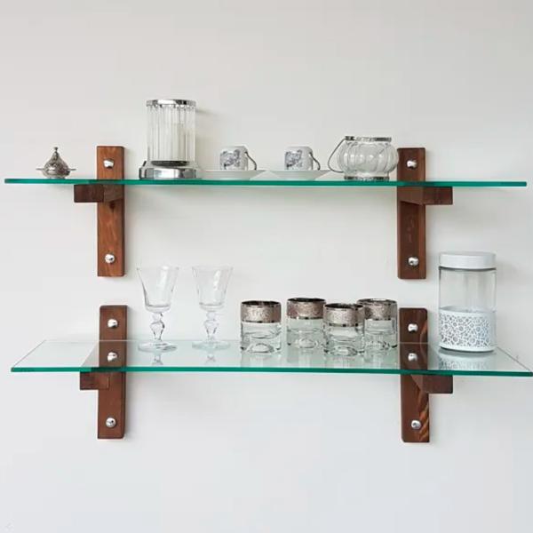 Raft Trendy R200 Sticlă călită / Walnut photo 5