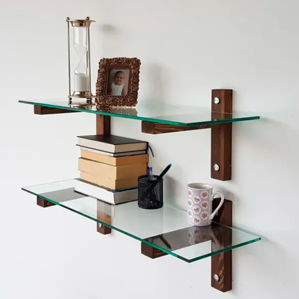 Raft Trendy R200 Sticlă călită / Walnut photo 6