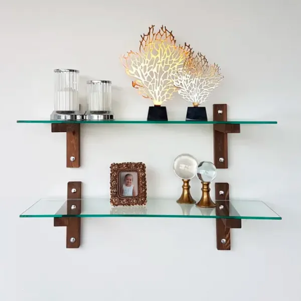 Raft Trendy R200 Sticlă călită / Walnut photo 9