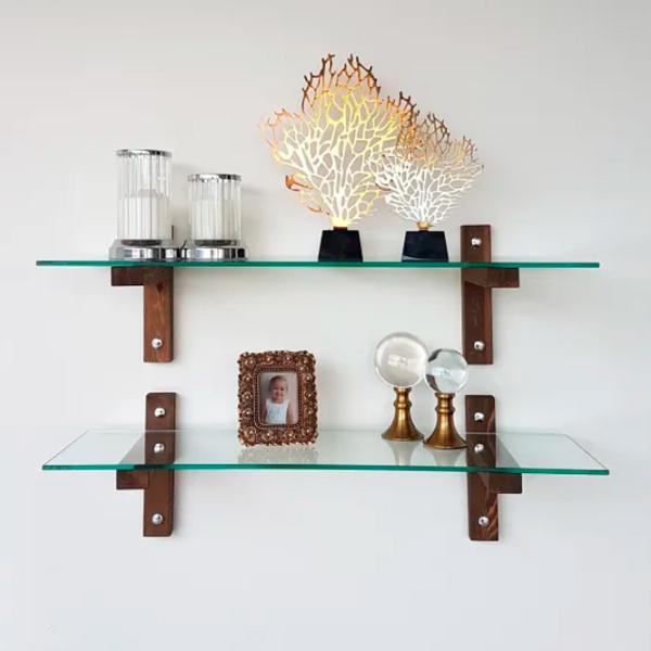 Raft Trendy R200 Sticlă călită / Walnut photo 9