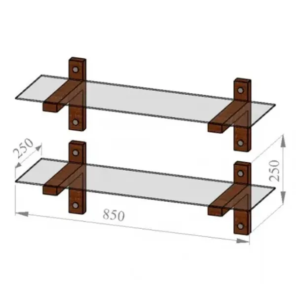 Raft Trendy R200 Sticlă călită / Walnut photo 10