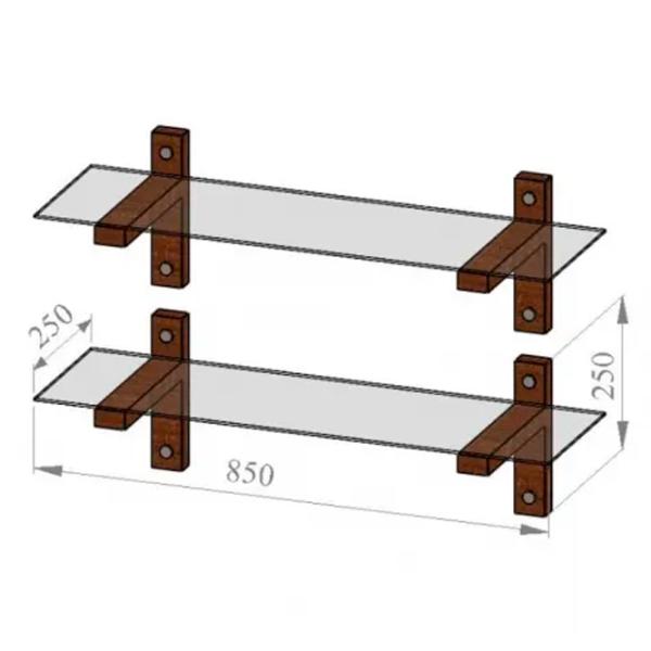 Raft Trendy R200 Sticlă călită / Walnut photo 10
