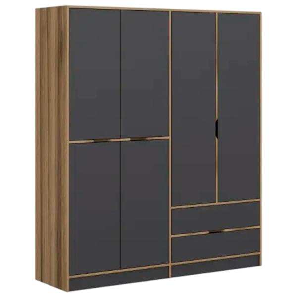 Dulap pentru haine Trendy Elina - 208 185 x 52 x 208 / LPAL / Walnut photo 1