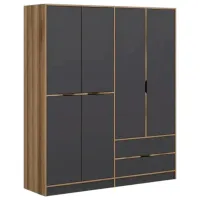 Dulap pentru haine Trendy Elina - 208 185 x 52 x 208 / LPAL / Walnut