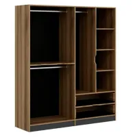 Dulap pentru haine Trendy Elina - 208 185 x 52 x 208 / LPAL / Walnut photo 2