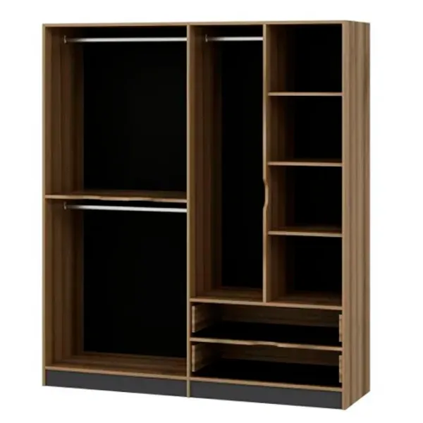 Dulap pentru haine Trendy Elina - 208 185 x 52 x 208 / LPAL / Walnut photo 3