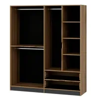 Dulap pentru haine Trendy Elina - 208 185 x 52 x 208 / LPAL / Walnut photo 3