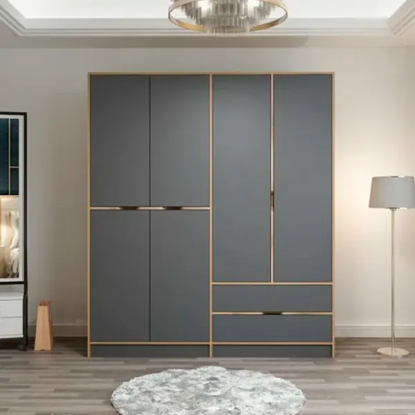 Dulap pentru haine Trendy Elina - 208 185 x 52 x 208 / LPAL / Walnut photo 4