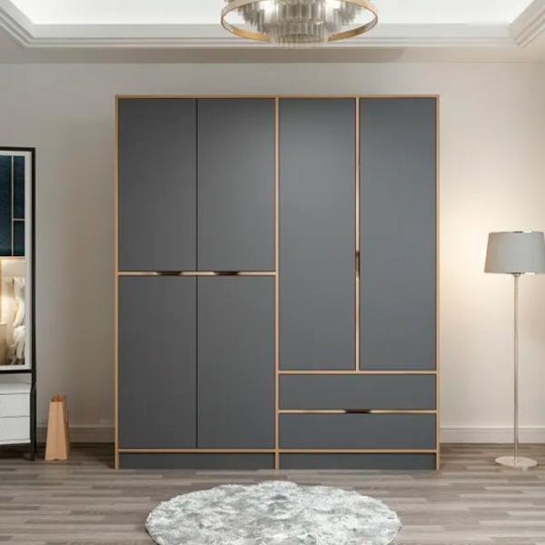 Dulap pentru haine Trendy Elina - 208 185 x 52 x 208 / LPAL / Walnut photo 4