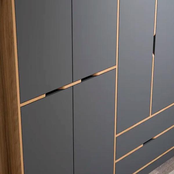 Dulap pentru haine Trendy Elina - 208 185 x 52 x 208 / LPAL / Walnut photo 5