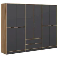 Dulap pentru haine Trendy Elina - 208 277 x 52 x 208 / LPAL / Walnut