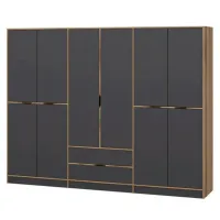 Dulap pentru haine Trendy Elina - 208 277 x 52 x 208 / LPAL / Walnut photo 2
