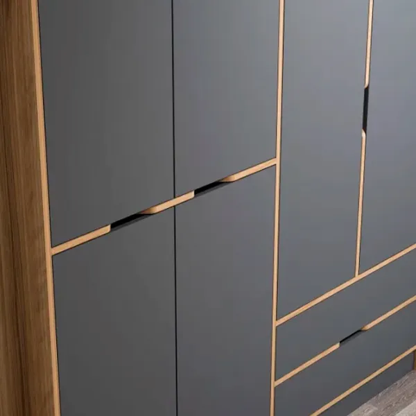 Dulap pentru haine Trendy Elina - 208 277 x 52 x 208 / LPAL / Walnut photo 4