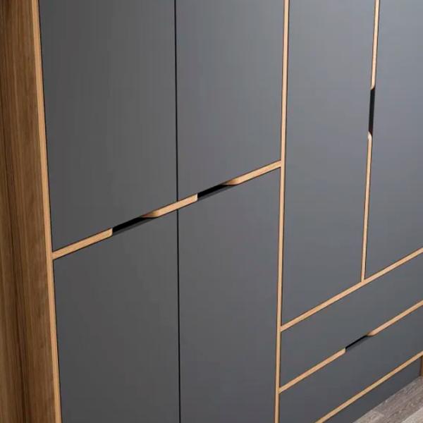 Dulap pentru haine Trendy Elina - 208 277 x 52 x 208 / LPAL / Walnut photo 4