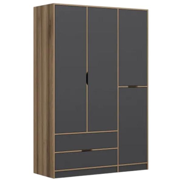 Dulap pentru haine Trendy Elina - 208 140 x 52 x 208 / LPAL / Walnut photo 1
