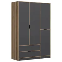 Dulap pentru haine Trendy Elina - 208 140 x 52 x 208 / LPAL / Walnut