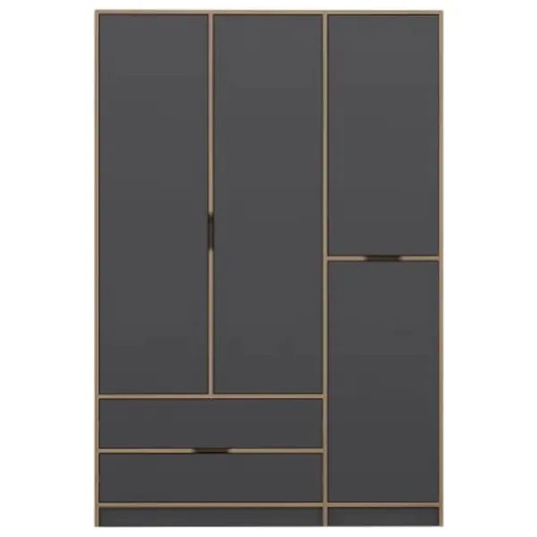 Dulap pentru haine Trendy Elina - 208 140 x 52 x 208 / LPAL / Walnut photo 3