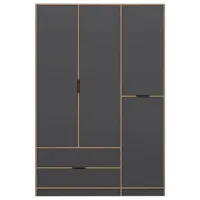 Dulap pentru haine Trendy Elina - 208 140 x 52 x 208 / LPAL / Walnut photo 3