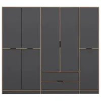 Dulap pentru haine Trendy Elina - 208 232 x 52 x 208 / LPAL / Walnut photo 2