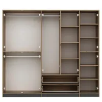 Dulap pentru haine Trendy Elina - 208 232 x 52 x 208 / LPAL / Walnut photo 3