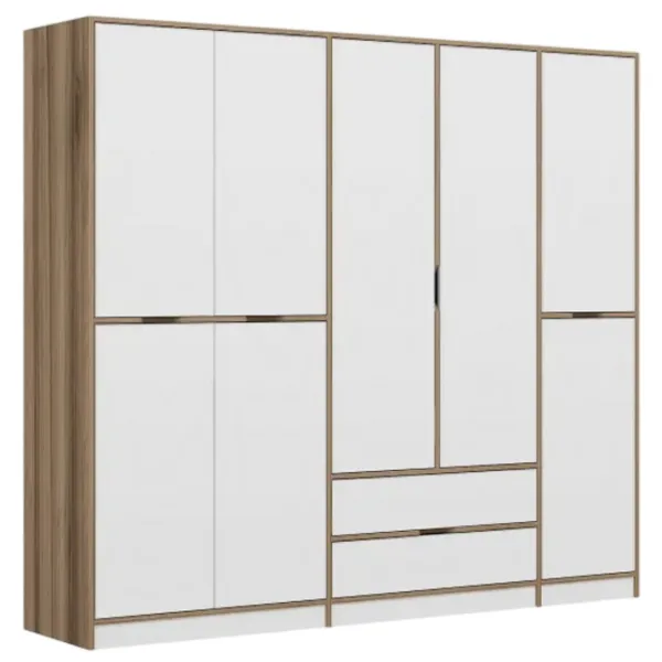 Dulap pentru haine Trendy Elina - 208 232 x 52 x 208 / LPAL / Walnut photo 1