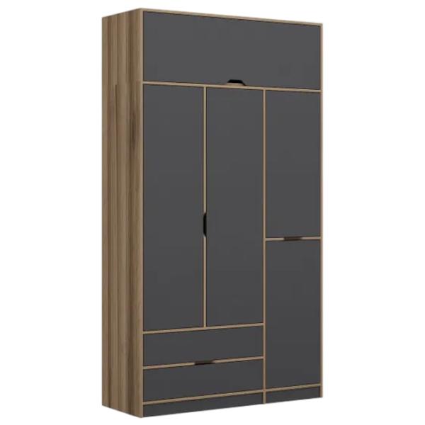 Dulap pentru haine Trendy Elina - 253 140 x 52 x 253 / LPAL / Walnut photo 1