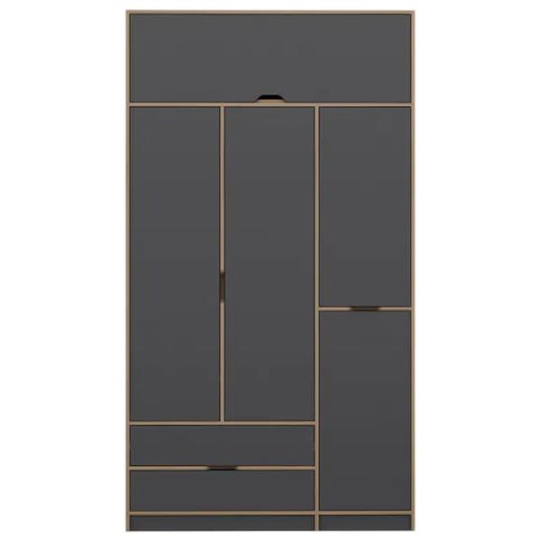 Dulap pentru haine Trendy Elina - 253 140 x 52 x 253 / LPAL / Walnut photo 2