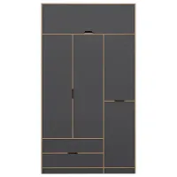 Dulap pentru haine Trendy Elina - 253 140 x 52 x 253 / LPAL / Walnut photo 2