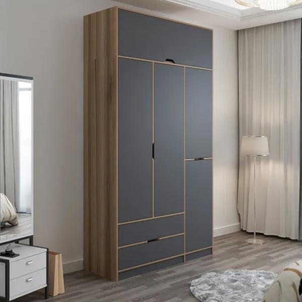 Dulap pentru haine Trendy Elina - 253 140 x 52 x 253 / LPAL / Walnut photo 4