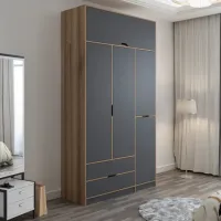 Dulap pentru haine Trendy Elina - 253 140 x 52 x 253 / LPAL / Walnut photo 4