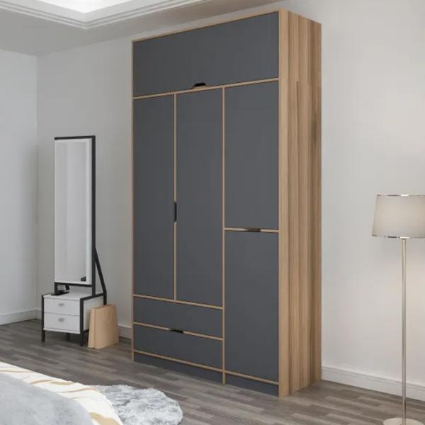 Dulap pentru haine Trendy Elina - 253 140 x 52 x 253 / LPAL / Walnut photo 5
