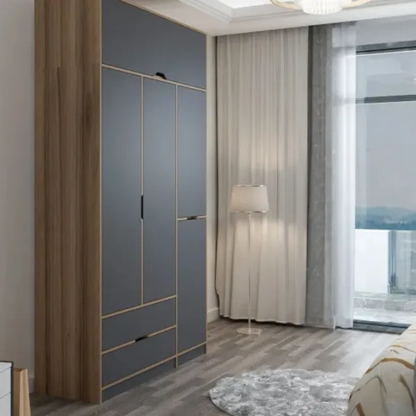 Dulap pentru haine Trendy Elina - 253 140 x 52 x 253 / LPAL / Walnut photo 6
